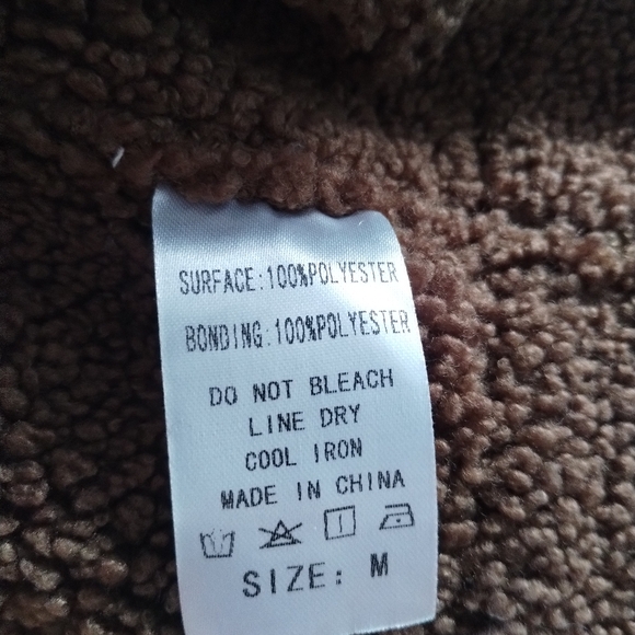 Faux Shearling  Bomber Jacket Medium - Picture 9 of 10